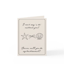 Cartão de Proposta de Seashell Bridesmaid para Cas