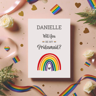 Cartão de Proposta LGBTQ de Orgulho Rainbow Brides