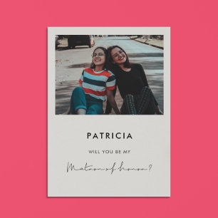 Cartão de proposta manuscrito da Matron de honra