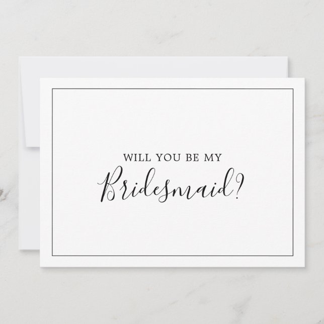 Cartão de Proposta Minimalista da Bridesmaid (Frente)