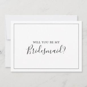 Cartão de Proposta Minimalista da Bridesmaid