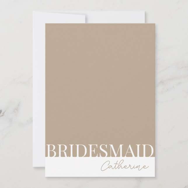 Cartão de Proposta Moderno Detalhado de Bridesmaid (Frente)