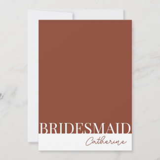 Cartão de Proposta Moderno Detalhado de Bridesmaid
