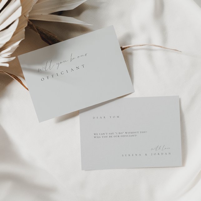 Cartão de Proposta Oficiente Moderno Elegante Mini (Minimalist Elegant Modern Officiant Proposal Card)