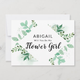 Cartão de Proposta para Menina de Flor Botânica de