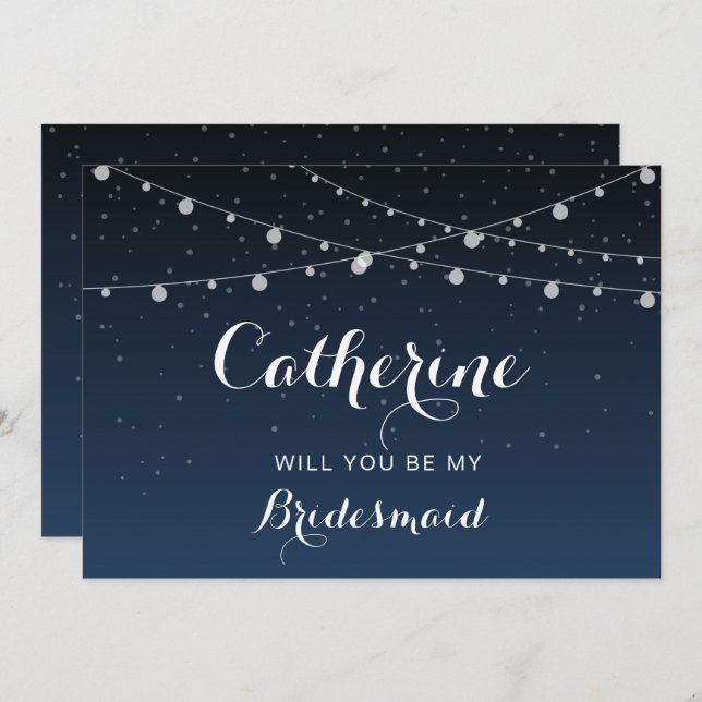 Cartão de Proposta Starry Night Bridesmaid (Frente/Verso)