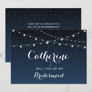 Cartão de Proposta Starry Night Bridesmaid