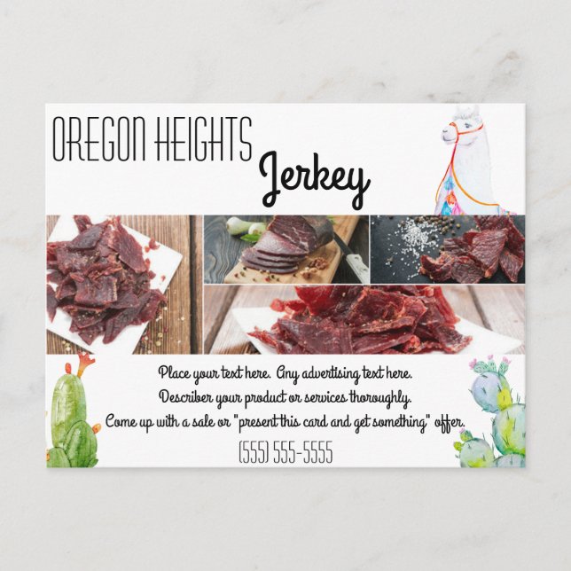 Cartão de Publicidade Empresarial Boho Llama Bohem (Frente)