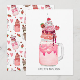 Cartão de Punho de Amor de Milkshake do Dia dos Na