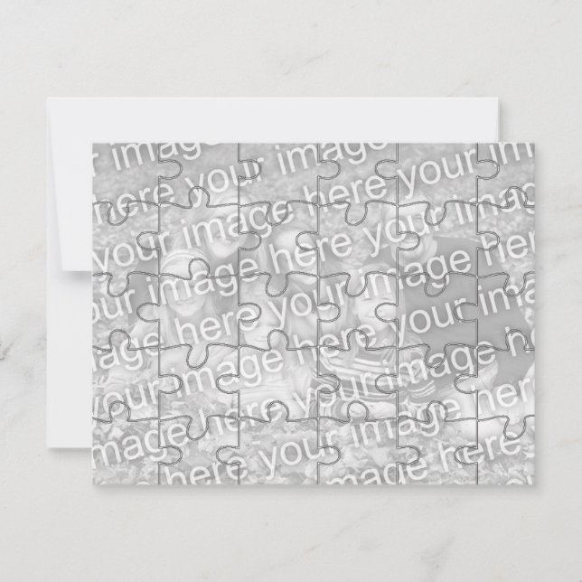 Cartão de Puzzle "Falso" de Foto Personalizável -  (Frente)
