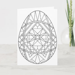 Cartão de Pysanky para Colorir 1