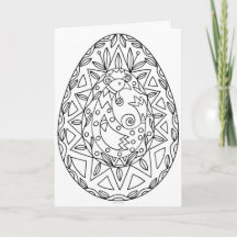 Cartão de Pysanky para Colorir 5