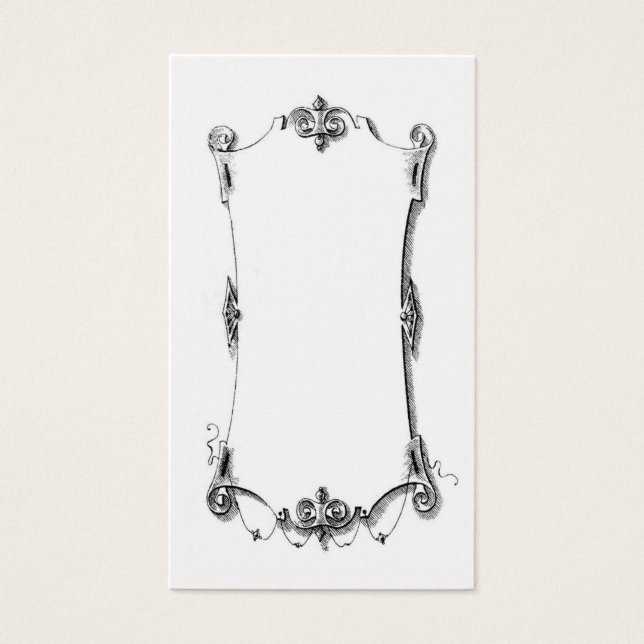 Cartão de Quadro de Rolagem Francês Antiquado (Frente)
