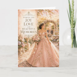 Cartão de Quinceañera de Alegria Amor Lindas Memór