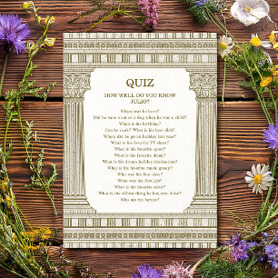 Cartão de Quiz de Toga de Festa