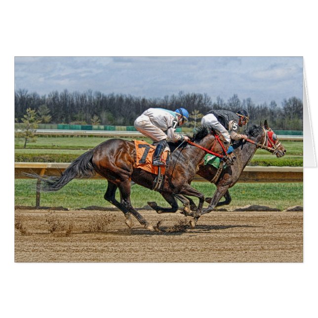 Cartão de raça próxima dos puro-sangue (Frente Horizontal)