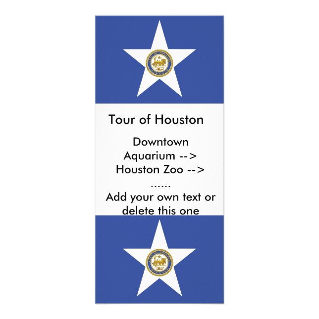 Cartão de rack com bandeira de Houston, EUA (Frente)