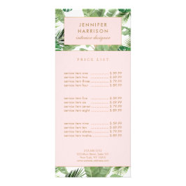 Cartão de Rack com Padrão de Folhas Tropicais em A