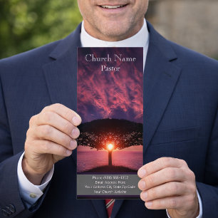 Cartão de Rack da Igreja da Árvore do Oceano Sunse