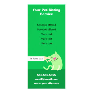 Cartão de Rack da Pet Sitter com Cat