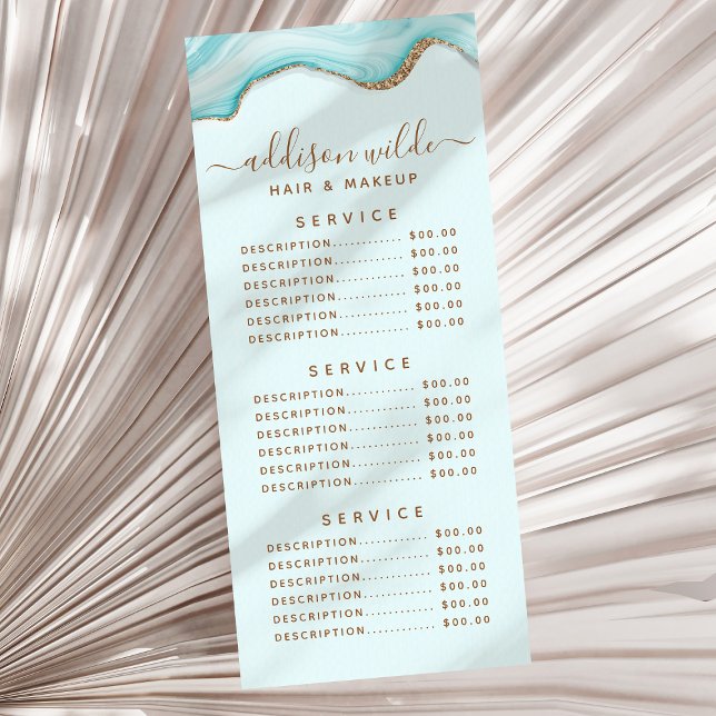 Cartão de Rack de Agato Azul Marble Marble Elegant (Criador carregado)