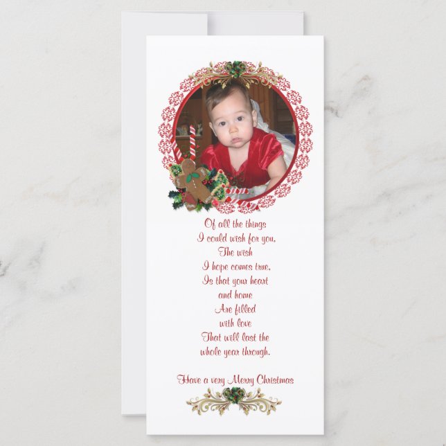 Cartão de Rack de Fotografia de Natal (Frente)