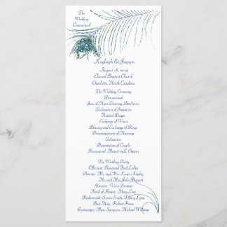 Cartão de Rack do Programa de Casamento de Peacock