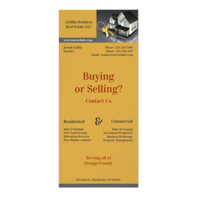 Cartão de rack para empresas imobiliárias (Frente)