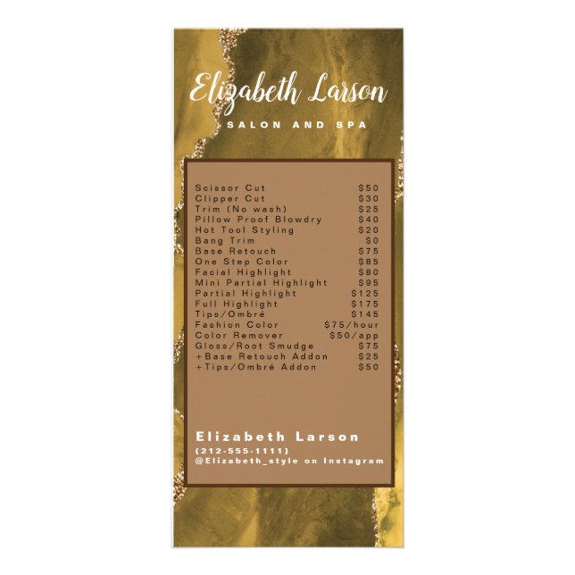 Cartão de Rack Salão do Cabelo do Artista de Cacho (Frente)