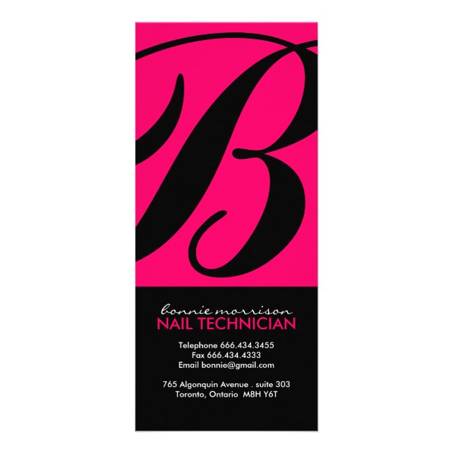 Cartão de Rack Técnico para Unhas (Frente)