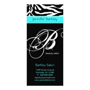 Cartão de Rack Zebra Beaut Salon Spa Turquoise Az