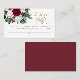 Cartão de Raffle com Fralda Floral de inverno HOLL