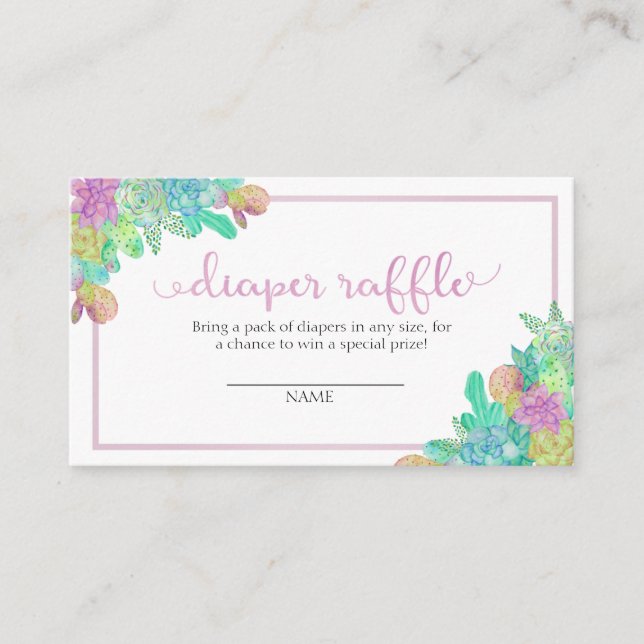 Cartão de Raffle de Fralda Suculente e de Garota C (Frente)