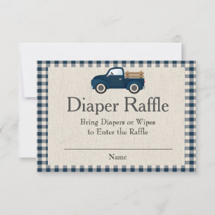 Cartão de Raffle para Fralda de Caminhão Azul Ru