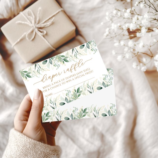 Cartão de Raffle para Fralda Eucalyptus Dourado ve (Criador carregado)