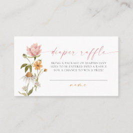 Cartão de Raffle para Fralda Floral de Flor Selvag