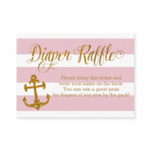 Cartão de Raffle para Fralda Náutica de Chá de fra