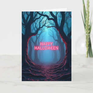 Cartão de raízes luminosas Feliz Halloween