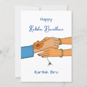 Cartão de Raksha bandhan com nome, cartão Rakhi /