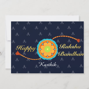 Cartão de Raksha bandhan com nome e mensagem, Rakh