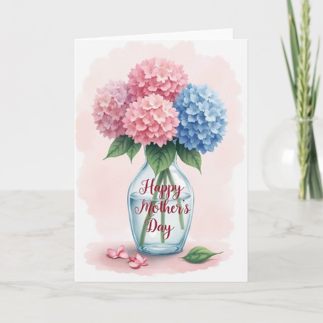 Cartão de Ramo de Flores em Aquarela (Frente)