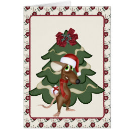 Cartão de Rato de Natal