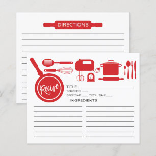 Cartão de recebimento de utensílios Red Kitchen 
