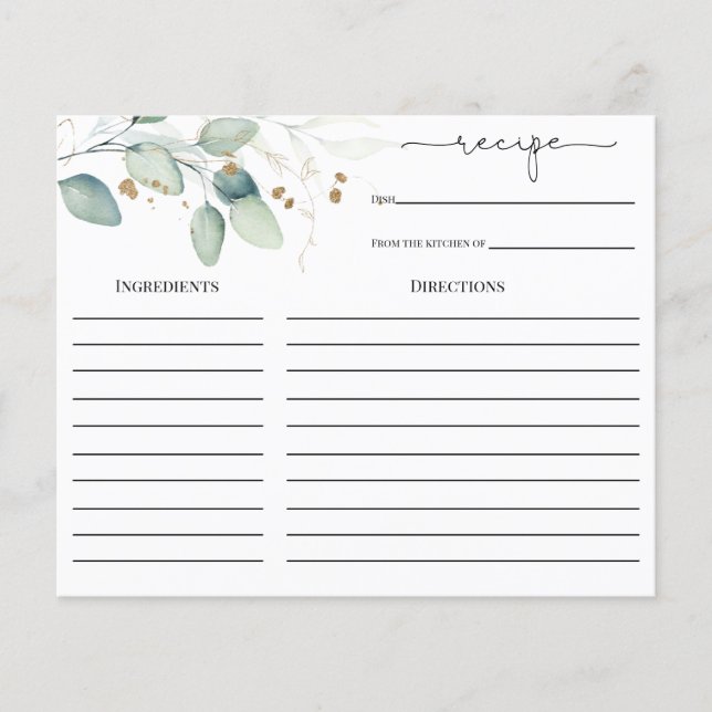 Cartão de recebimento do Chá de panela Dourado Euc (Frente)