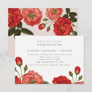 CARTÃO DE RECEÇÃO buquê floral de rosas vermelhas