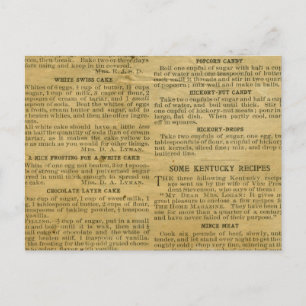 Cartão de Receita Antiquado Kentucky