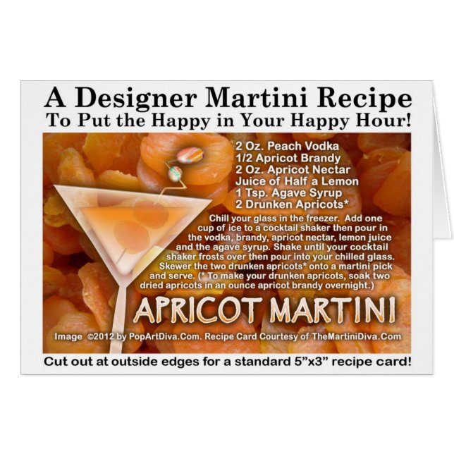 Cartão de Receita Apricot Martini (Frente Horizontal)