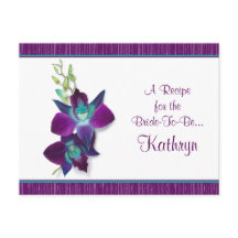 Cartão de Receita Azul Bom Dendrobium Orchid