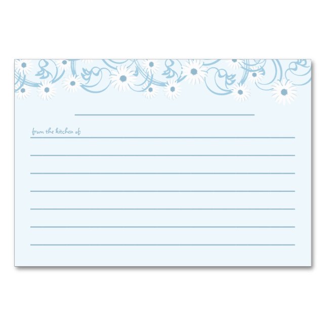 Cartão de Receita Azul Daisy Garden (Frente)