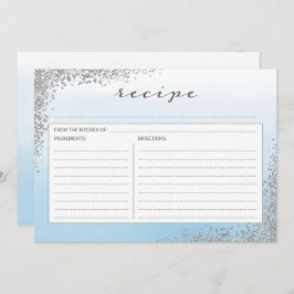 Cartão de Receita Azul e Prateado